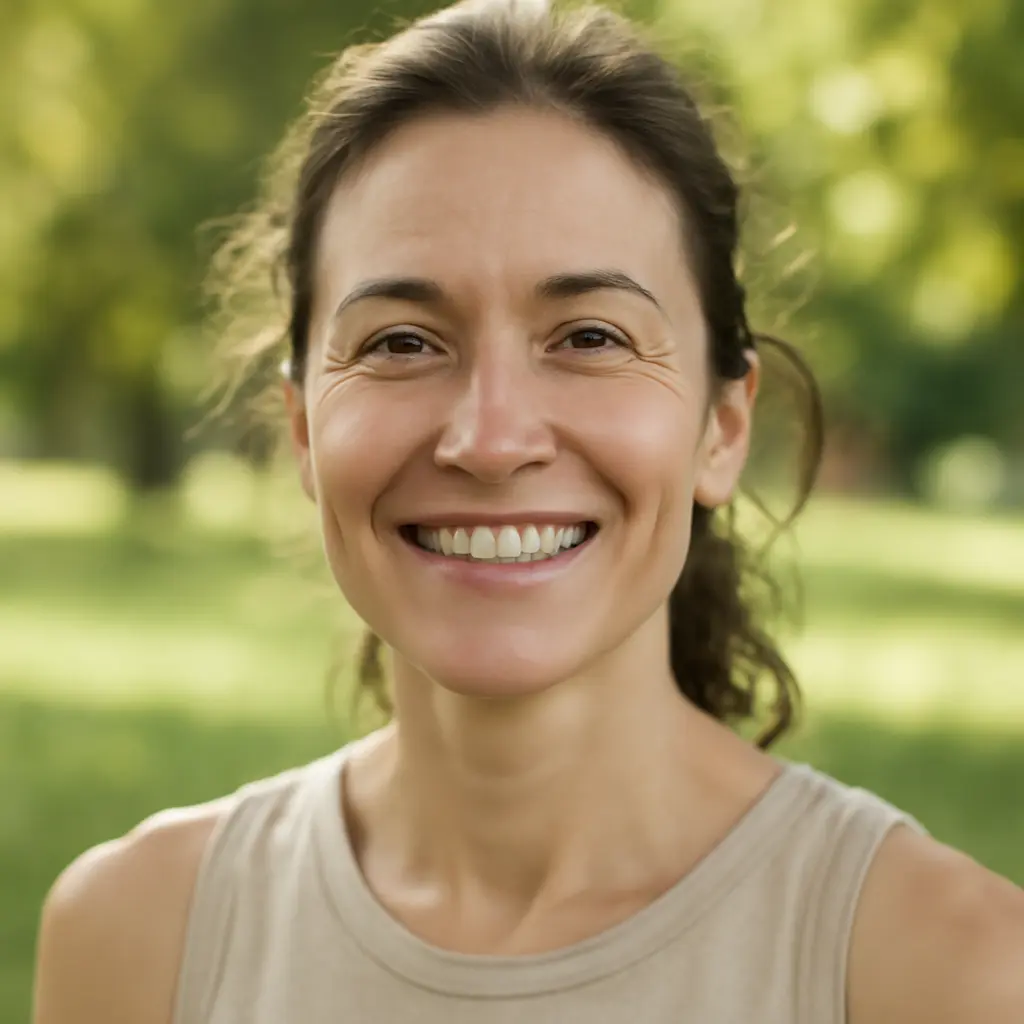 Confident woman smiling after simplifying her beauty routine