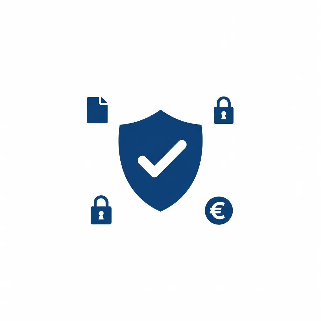 Illustration of a verified badge and official document representing Czech online gambling licensing and player protection compliance